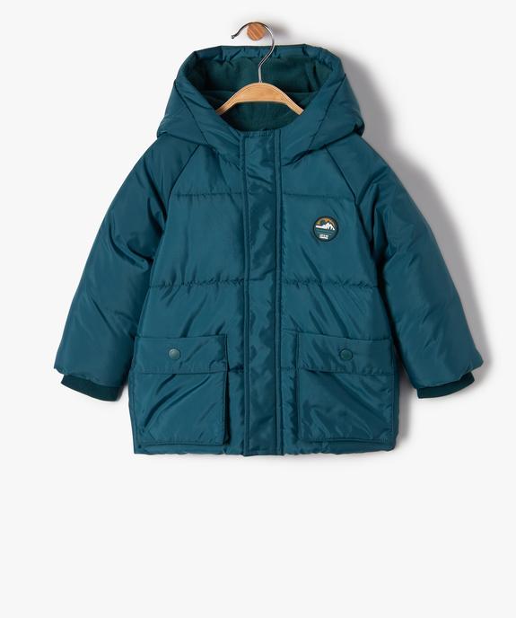 Blouson bébé garçon chaud à capuche et doublure polaire vue1 - GEMO 4G BEBE - GEMO
