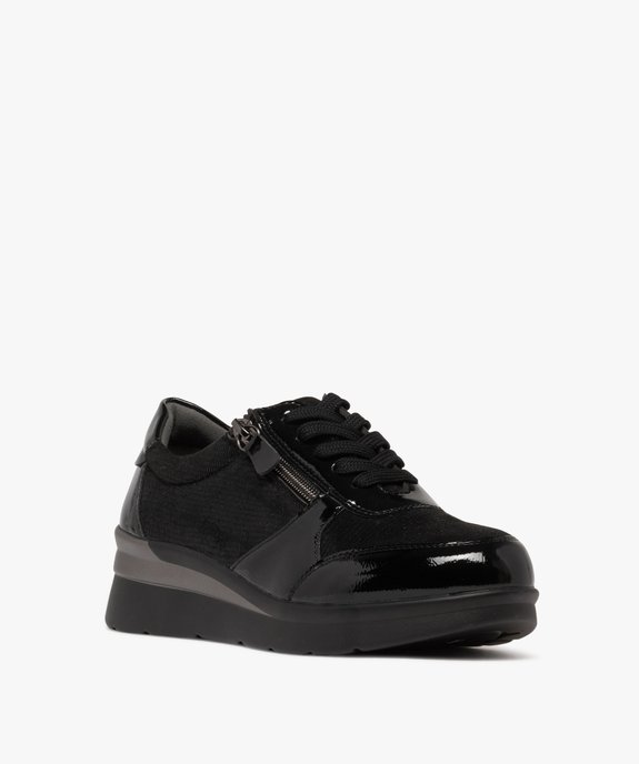 Derbies femme confort à semelle compensée et vernis avec zip latéral vue2 - G'FLEX GEMO FOR GOOD - GEMO