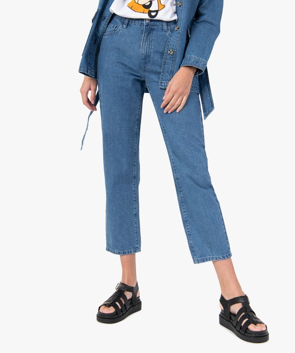 Jean femme coupe Straight taille haute vue1 - GEMO 4G FEMME - GEMO