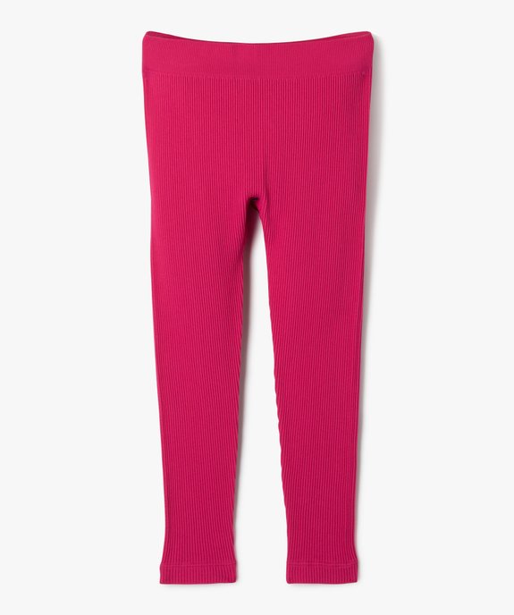 Legging de sport long en maille côtelée sans coutures fille vue1 - GEMO (ENFANT) - GEMO