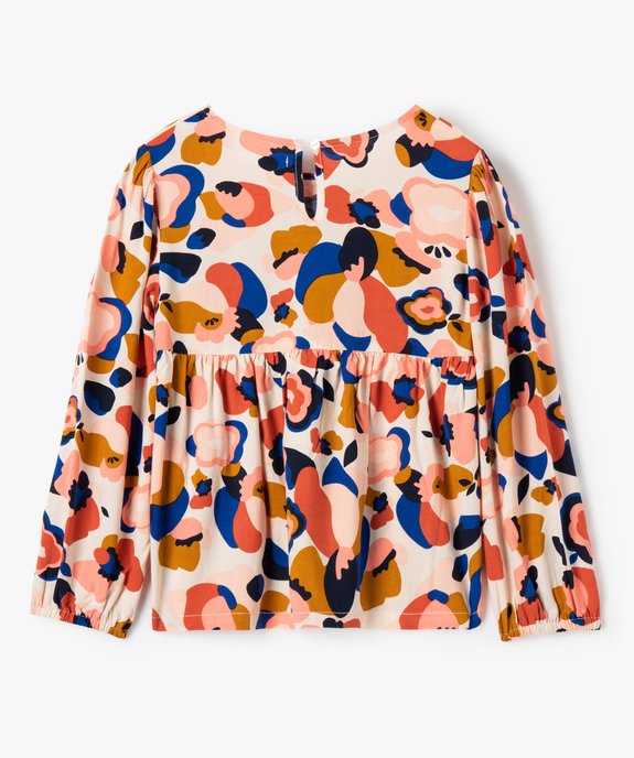 Blouse fille coupe empire à manches longues et motifs vue3 - GEMO (ENFANT) - GEMO