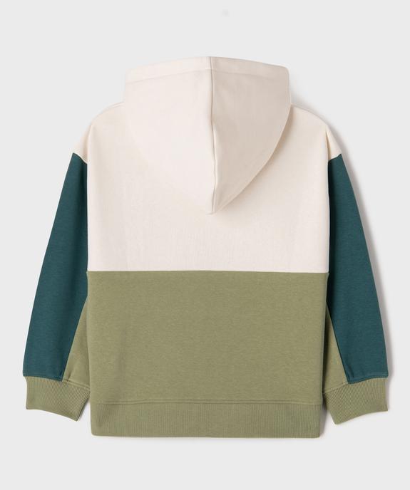 Sweat à capuche tricolore garçon vue4 - GEMO 4G GARCON - GEMO