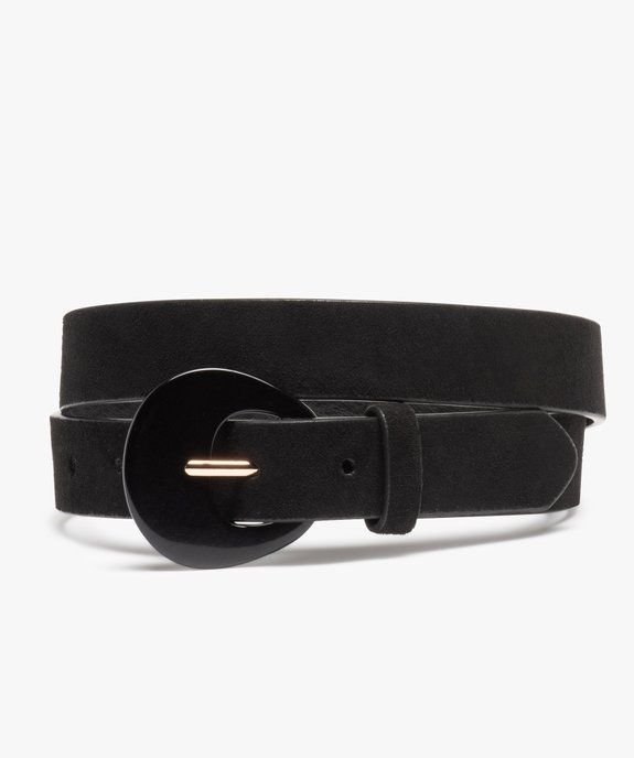 Ceinture femme toucher velours et grosse boucle vue1 - GEMO (ACCESS) - GEMO