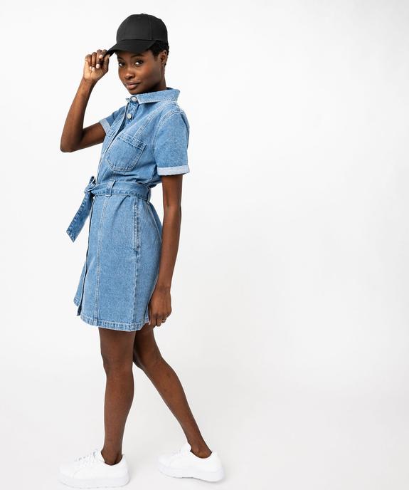 Robe en jean à manches courtes femme vue2 - GEMO 4G FEMME - GEMO