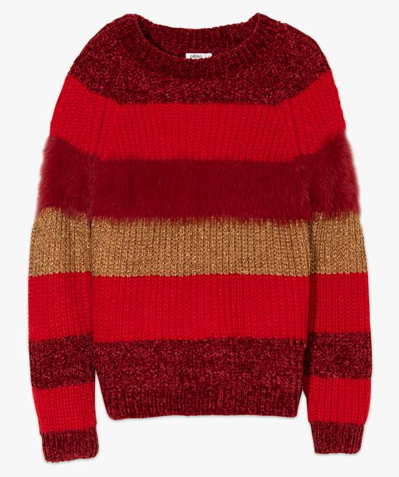 Pull femme à larges bandes et mailles variées vue4 - GEMO(FEMME PAP) - GEMO