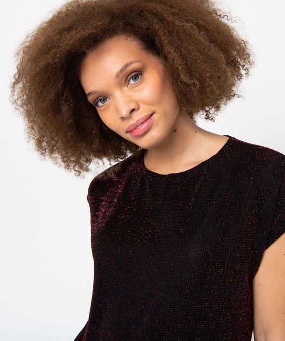 Tee-shirt femme sans manches en maille pailletée vue2 - GEMO(FEMME PAP) - GEMO