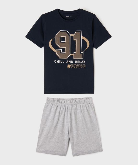 Pyjashort bicolore avec motif garçon vue1 - GEMO 4G GARCON - GEMO