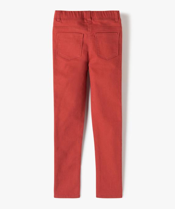 Pantalon skinny uni à taille élastiquée fille vue3 - GEMO 4G FILLE - GEMO
