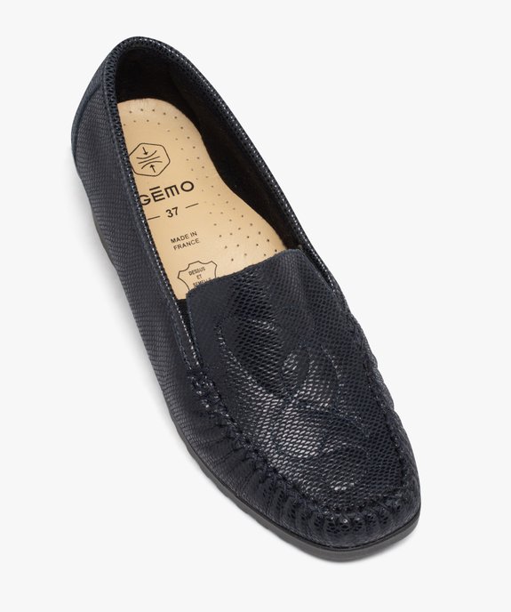 Mocassin confort dessus cuir et semelle compensée femme vue5 - GEMO 4G FEMME - GEMO
