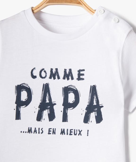 Tee-shirt bébé garçon à manches courtes et message humoristique vue2 - GEMO(BEBE DEBT) - GEMO