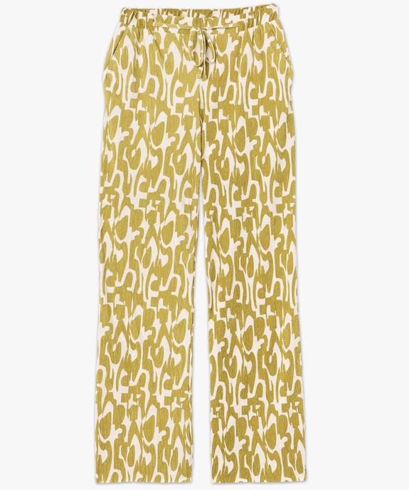 Pantalon ample et fluide en maille froissée imprimée femme vue4 - GEMO(FEMME PAP) - GEMO