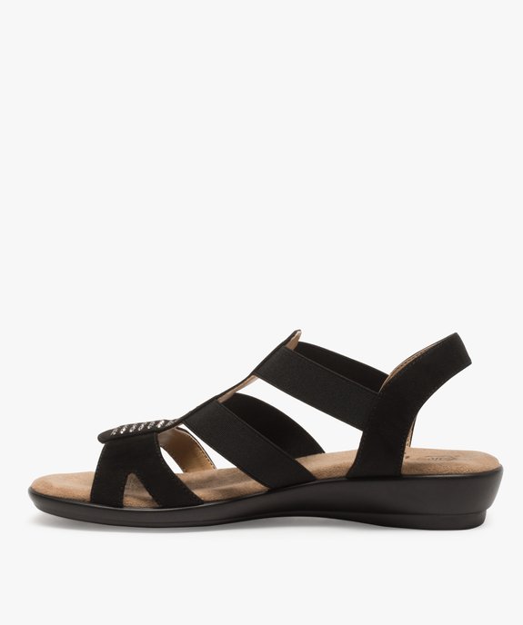 Sandales femme confort à strass et talon compensé vue3 - GEMO (CONFORT) - GEMO