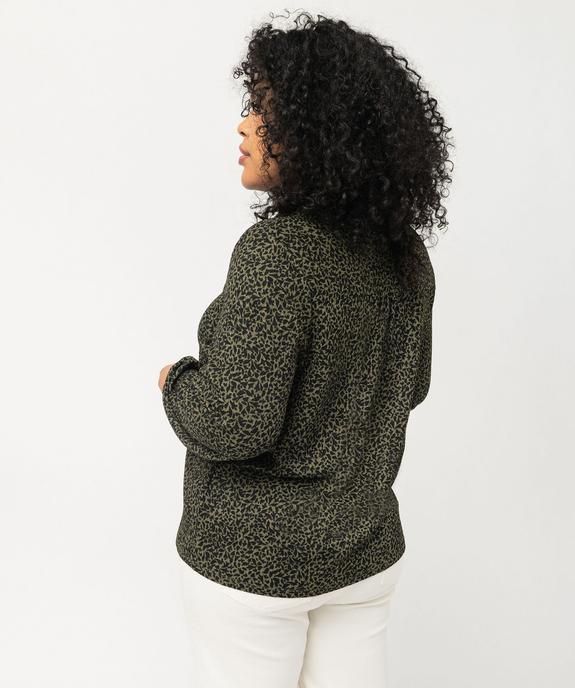 Tee-shirt imprimé à manches longues à col V femme grande taille vue3 - GEMO 4G GT - GEMO