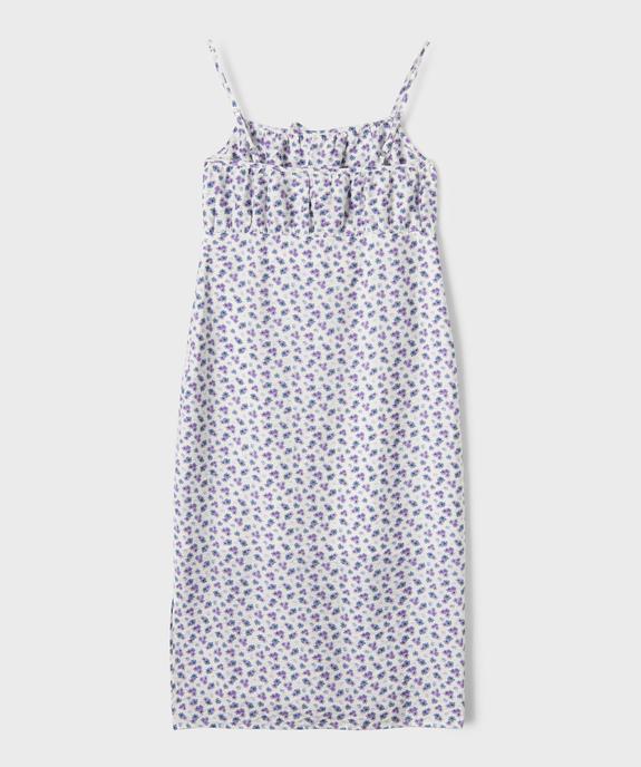 Robe midi satinée à fleurs fille vue3 - GEMO (JUNIOR) - GEMO