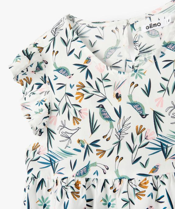 Robe fille fleurie à épaules volantées vue2 - GEMO (ENFANT) - GEMO