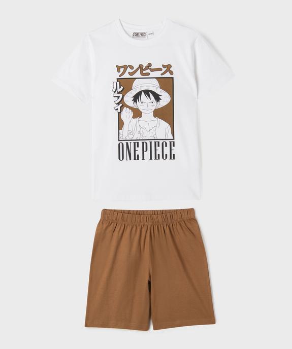 Pyjashort bicolore avec motif manga garçon - One Piece vue1 - ONE PIECE - GEMO