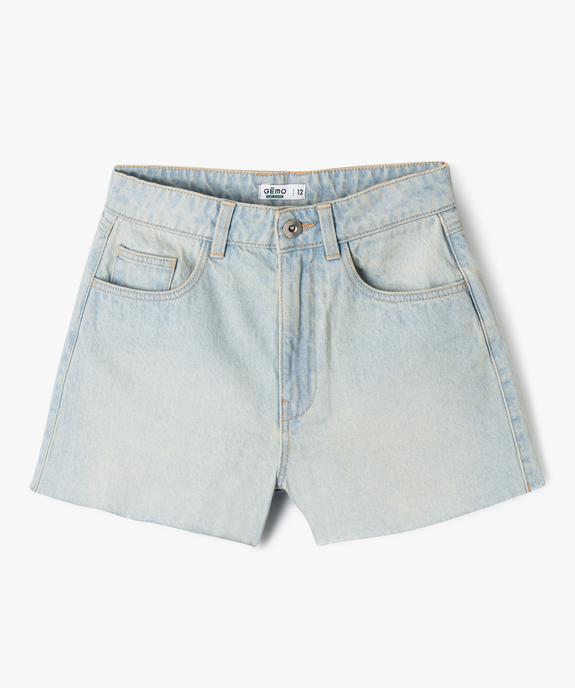 Short en jean coupe ample aspect usé fille vue5 - GEMO 4G FILLE - GEMO
