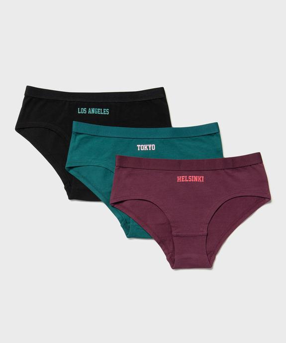Shorty en coton stretch imprimé fille (lot de 3) vue1 - GEMO 4G FILLE - GEMO
