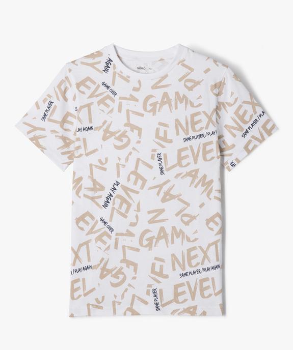 Tee-shirt à manches courtes avec motifs garçon vue1 - GEMO 4G GARCON - GEMO
