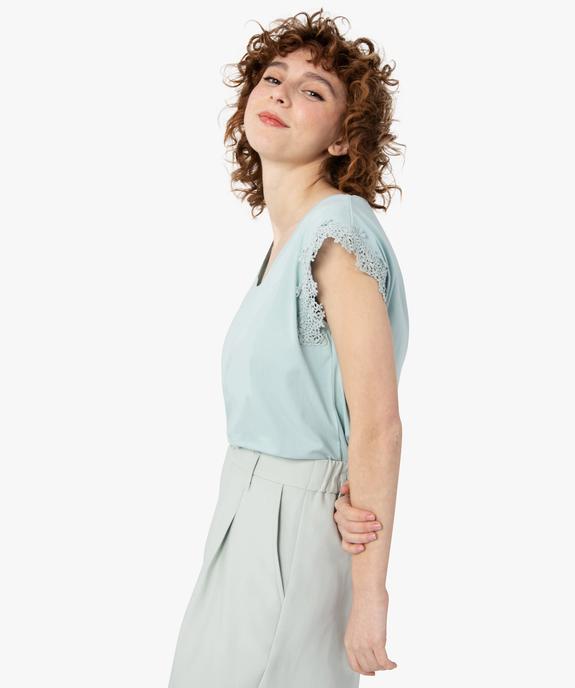 Tee-shirt femme sans manches avec emmanchures dentelle vue1 - GEMO(FEMME PAP) - GEMO