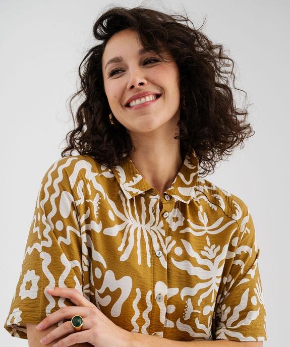 Robe longue et fluide à manches courtes imprimée femme vue2 - GEMO 4G FEMME - GEMO