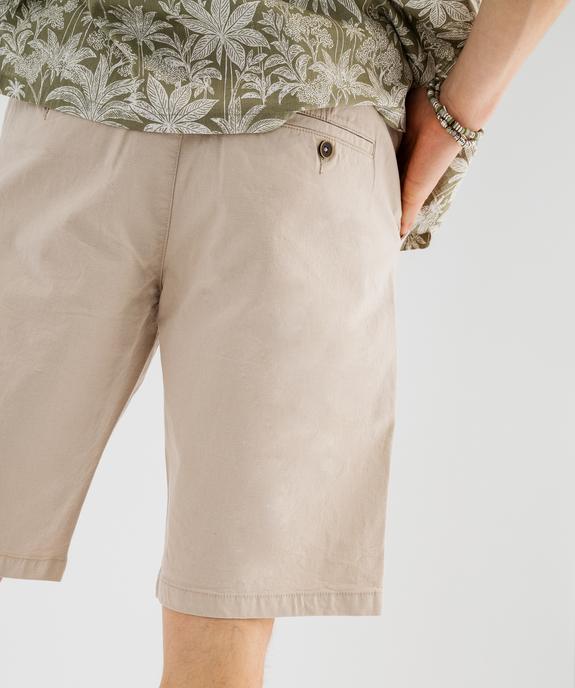 Bermuda en coton extensible coupe Regular avec ceinture tressée homme vue4 - GEMO (HOMME) - GEMO