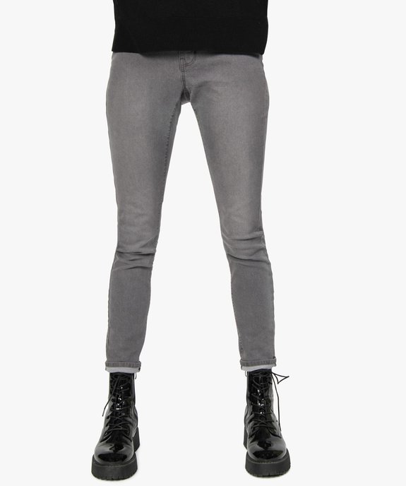 Jean femme coupe Slim aspect délavé vue2 - GEMO 4G FEMME - GEMO
