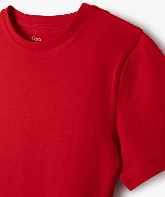 Tee-shirt à manches courtes en coton uni garçon vue2 - GEMO (ENFANT) - GEMO