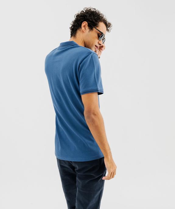 Polo à manches courtes et finitions fantaisie homme vue3 - GEMO 4G HOMME - GEMO