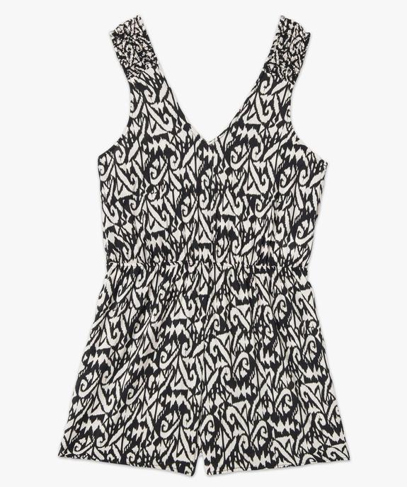 Combishort femme imprimé avec bretelles smockées vue4 - GEMO(FEMME PAP) - GEMO