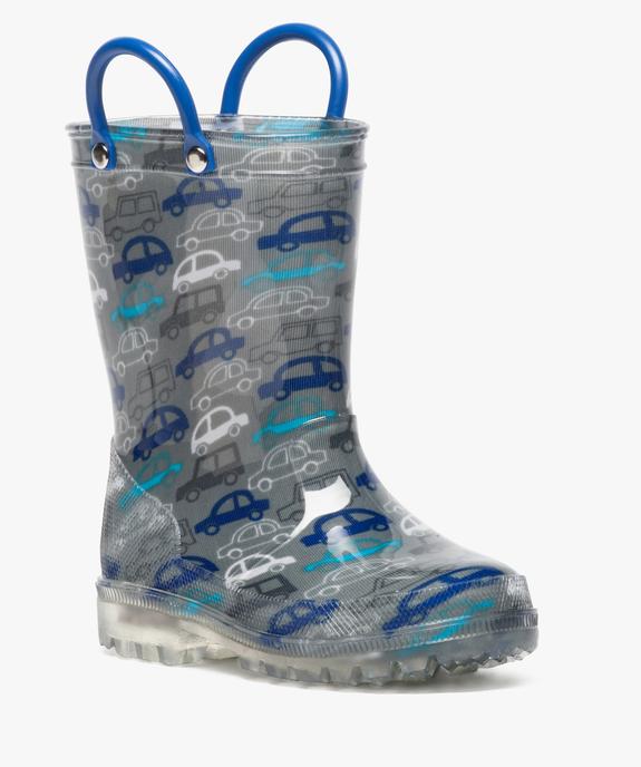 Bottes de pluie bébé garçon à motifs voitures et semelle lumineuse vue2 - GEMO (ENFANT) - GEMO