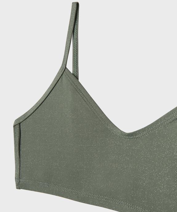 Maillot de bain 2 pièces aux reflets pailletés fille vue2 - GEMO (JUNIOR) - GEMO
