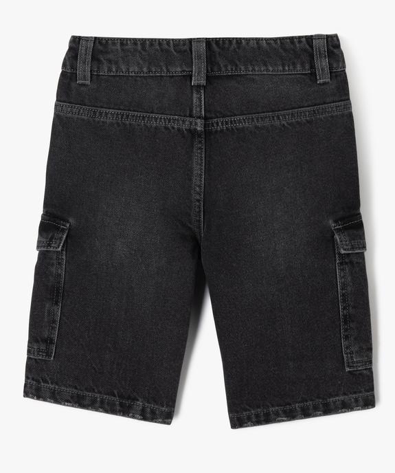 Bermuda en denim coupe large avec taille ajustable garçon vue4 - GEMO (ENFANT) - GEMO