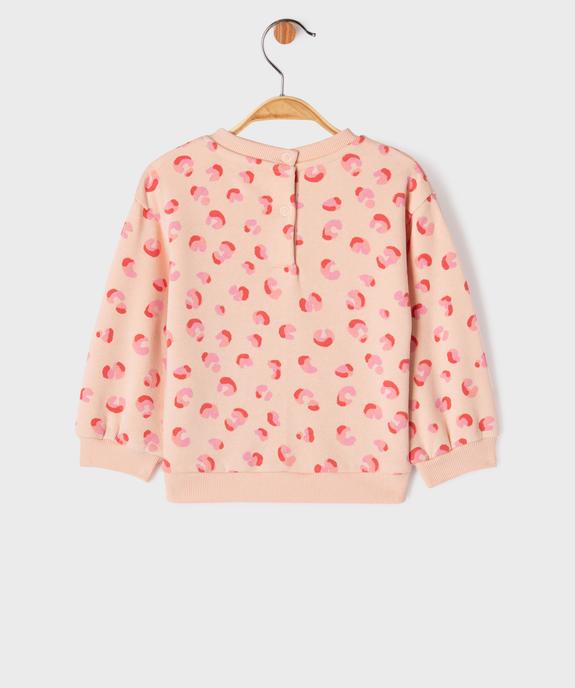 Sweat molletonné bébé fille avec motifs et message vue3 - GEMO 4G BEBE - GEMO