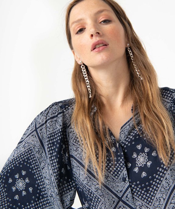 Chemise femme imprimée à manches extra larges vue6 - GEMO(FEMME PAP) - GEMO