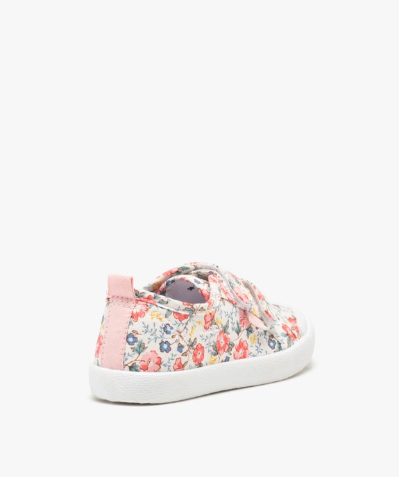 Baskets fille en toile à scratch et bout renforcé vue4 - GEMO 4G FILLE - GEMO