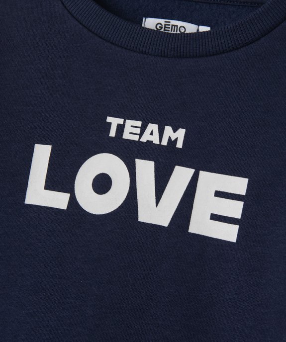 Sweat à message avec intérieur molletonné enfant vue3 - GEMO (ENFANT) - GEMO