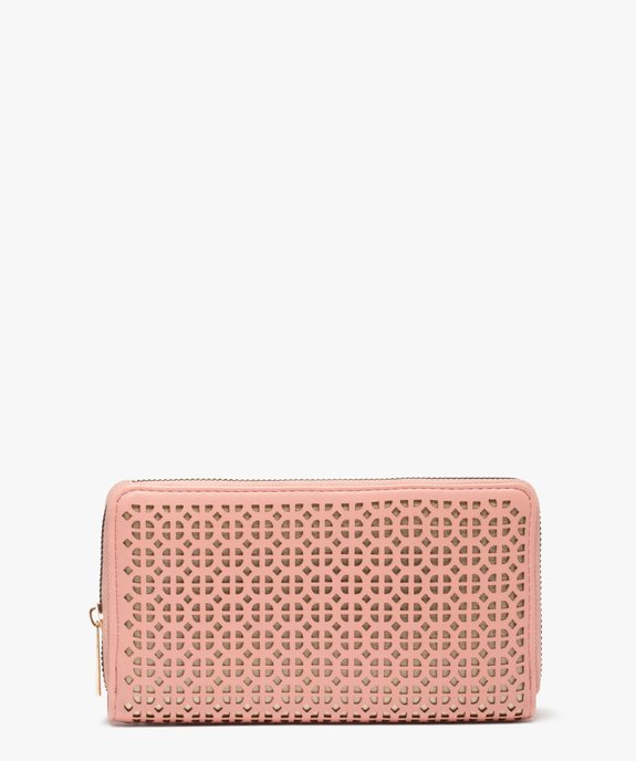 Portefeuille femme zippé à motifs ajourés vue1 - GEMO (ACCESS) - GEMO