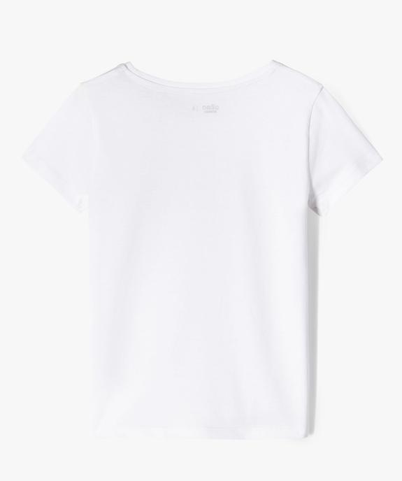 Tee-shirt à manches courtes uni fille vue3 - GEMO 4G FILLE - GEMO