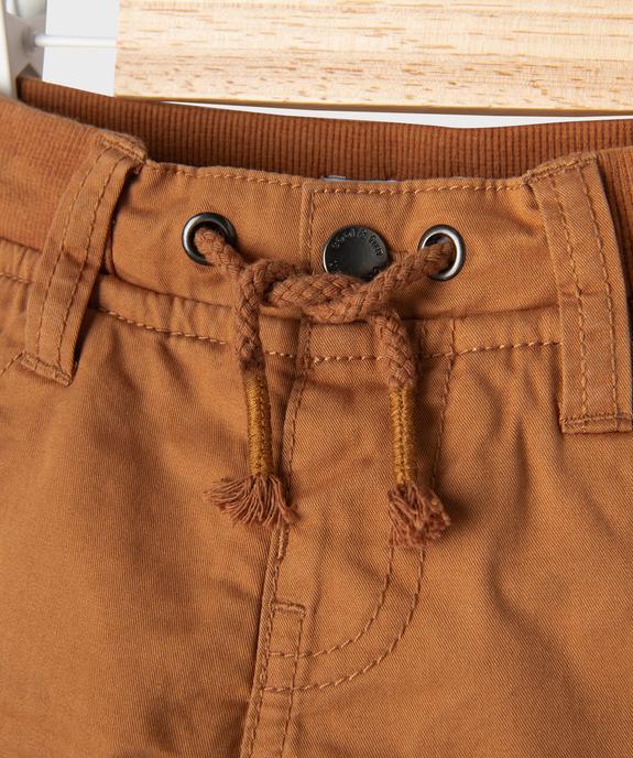 Pantalon coupe cargo doublé avec taille élastique bébé garçon  vue3 - GEMO(BEBE DEBT) - GEMO