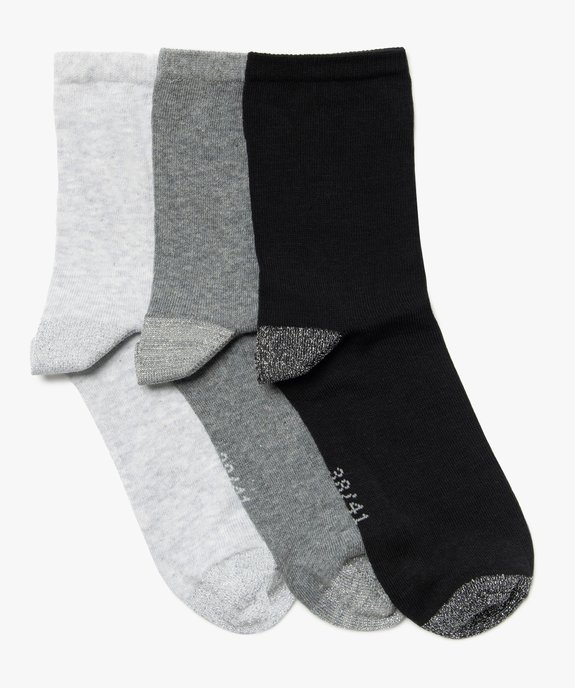 Chaussettes femme détails pailletés (lot de 3 paires) vue1 - GEMO(HOMWR FEM) - GEMO
