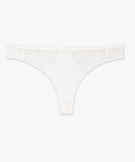 String en microfibre satinée et dentelle femme vue4 - GEMO(HOMWR FEM) - GEMO
