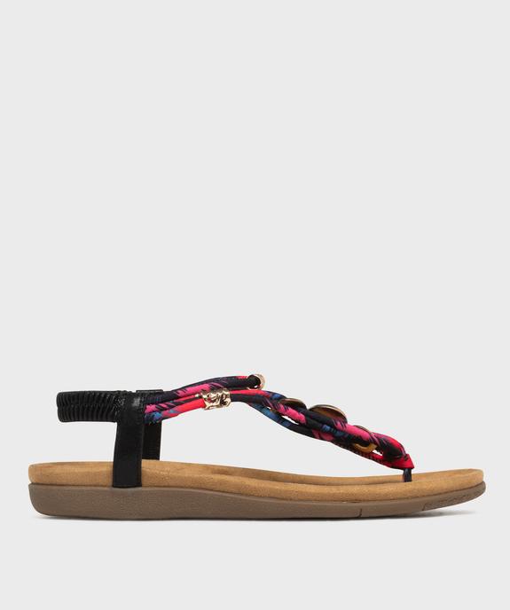 Sandales femme à entre-doigts et fines brides foulard vue7 - EMILIA ROSA - GEMO