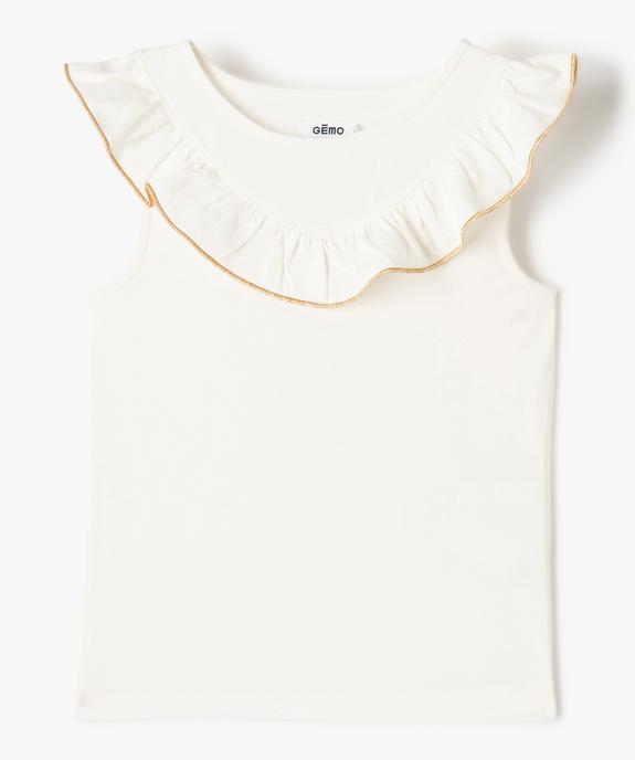 Tee-shirt fille sans manches à plastron volanté vue1 - GEMO (ENFANT) - GEMO