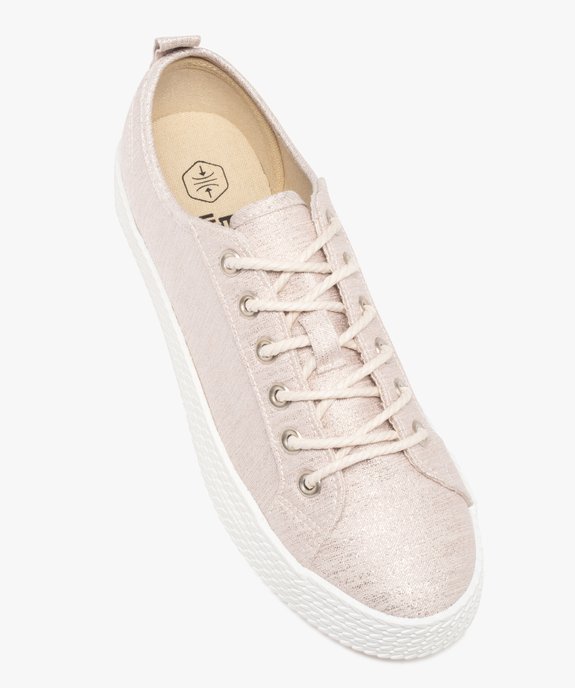 Baskets en toile à lacets avec épaisse semelle femme vue5 - FOLLOW ME G4G - GEMO