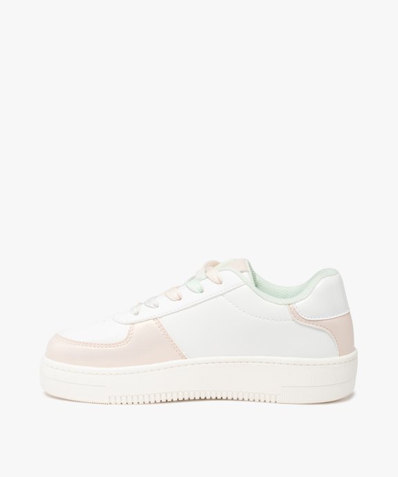 Baskets fille à détails irisés et lacets colorés vue3 - GEMO (ENFANT) - GEMO