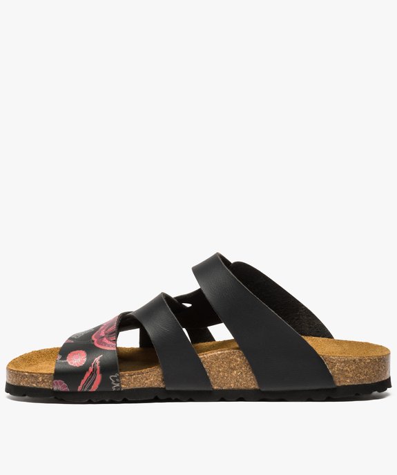 Mules femme à talon plat et bride ajustable imprimée vue3 - GEMO (CASUAL) - GEMO