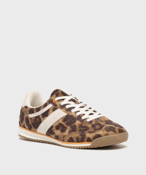 Baskets basses en fourre imitation léopard femme - Camps United vue3 - CAMPS - GEMO