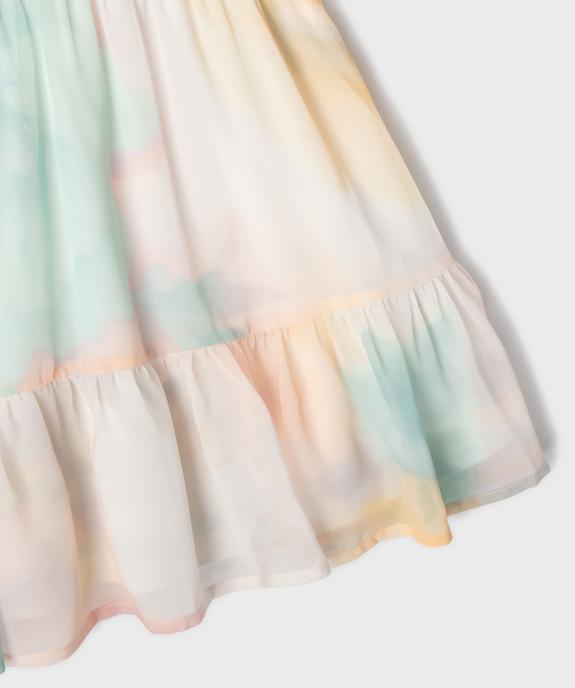 Robe courte manches courtes en voile avec dos fantaisie fille vue2 - GEMO 4G FILLE - GEMO