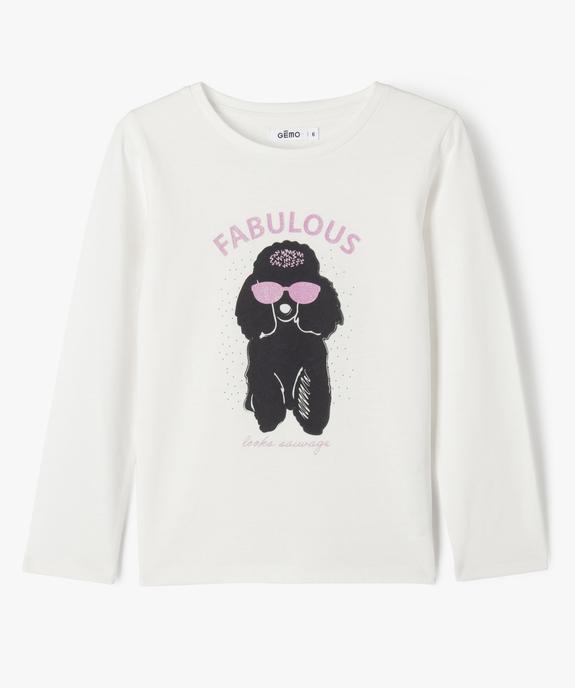 Tee-shirt à manches longues avec inscription fille vue1 - PREMIER PRIX BY GEMO - GEMO